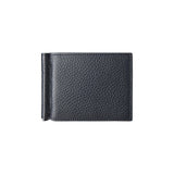 Geldbörse mit Geldclip für Herren mit Gravur - schwarz genarbtes Leder | MERSOR