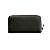 Maxi Portmonee aus Leder mit Monogramm - Schwarz & Silber | MERSOR