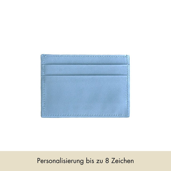 Kartenhalter Glattleder | Eisblau