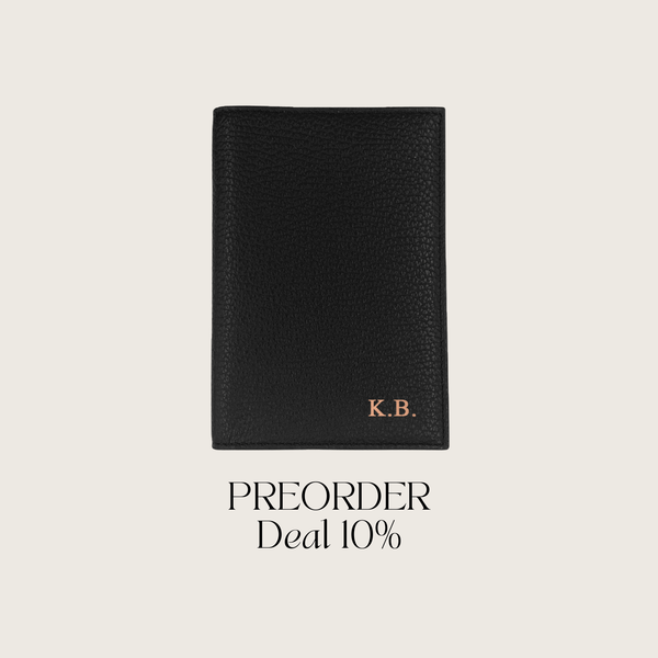 Reisepass-Hülle genarbtes Leder | Schwarz – Vorbestellung