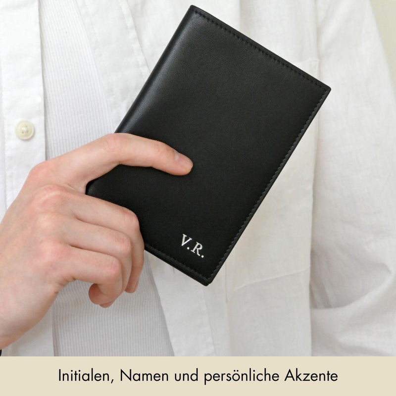 Reisepass-Hülle Glattleder | Schwarz – Vorbestellung