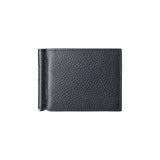 Geldbörse mit Geldclip für Herren mit Gravur - schwarz genarbtes Leder | MERSOR